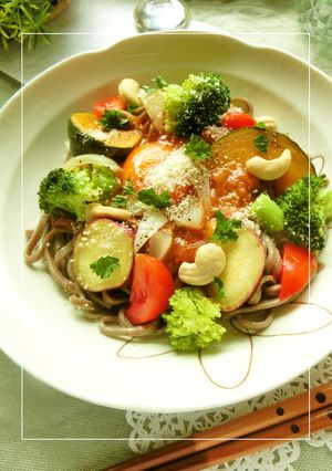 野菜たっぷり♡ミートソースそば-レシピのメイン写真
