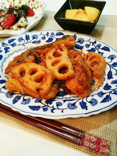 鯖と蓮根のコク味噌ケチャップ炒め!-レシピのメイン写真