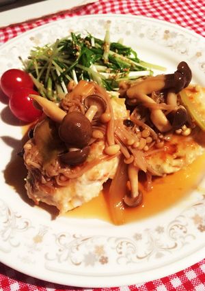豆腐ハンバーグ☆きのこのあんかけ-レシピのメイン写真