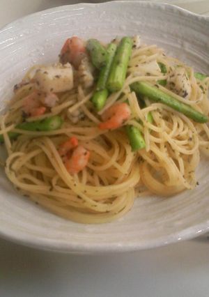 魚介とアスパラのバジーゆパスタ-レシピのメイン写真