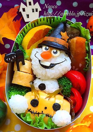 キャラ弁★魔女帽オラフのハロウィン立体弁-レシピのメイン写真
