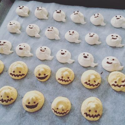 ☆★  金平糖  ☆★様　メレンゲクッキー　焼き菓子　ギフト　Halloween Ghost Meringue Cookie Recipe | Oyatsu Lab. - YouTube