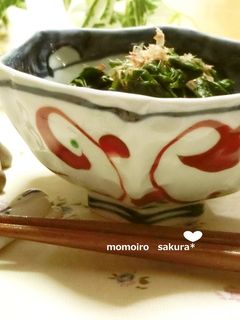 ☆つるむらさきのわさびポン酢でおひたし☆-レシピのメイン写真