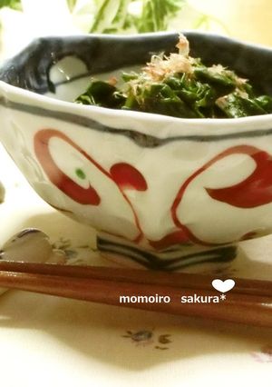 ☆つるむらさきのわさびポン酢でおひたし☆-レシピのメイン写真