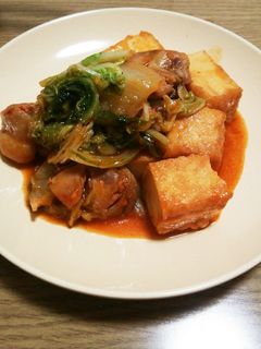 簡単♪鶏肉と厚揚げのピリ辛炒め煮-レシピのメイン写真