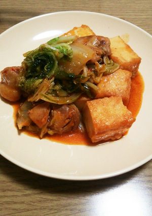 簡単♪鶏肉と厚揚げのピリ辛炒め煮-レシピのメイン写真