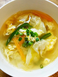 野菜スープワンタン-レシピのメイン写真