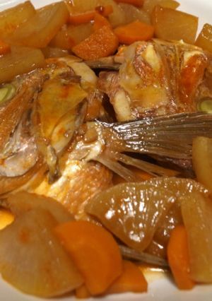簡単！鯛のアラのコチュジャン煮-レシピのメイン写真