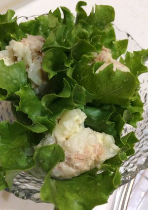 オシャレ★花束風ポテサラのレタス巻き-レシピのメイン写真