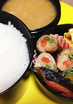 旦那ちゃん弁当 肉巻きシャケ弁-レシピのメイン写真
