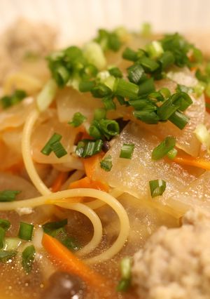 秋味♪お豆腐団子のワンポットパスタ♪-レシピのメイン写真