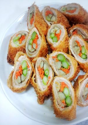 ごぼうとアスパラの豚肉巻き ゆず胡椒揚げ-レシピのメイン写真