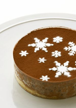 雪のデコレーションチーズケーキ-レシピのメイン写真