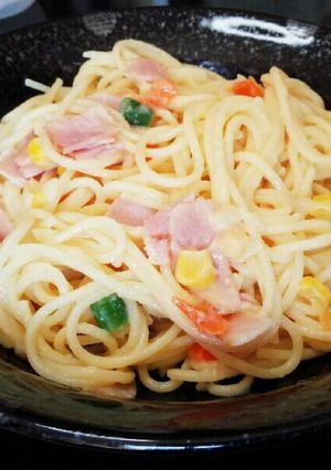 カップスープの素で!簡単クリームパスタ♪-レシピのメイン写真