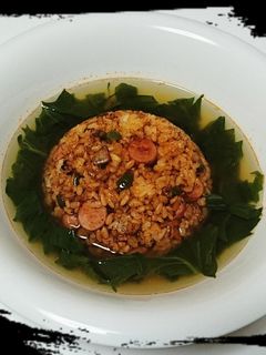 ジャンバラヤとセロリの葉スープチャーハン-レシピのメイン写真