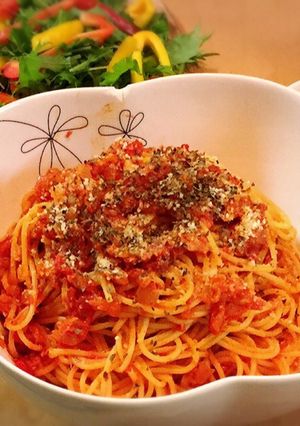 缶詰で節約！トマトとツナ缶のパスタソース-レシピのメイン写真