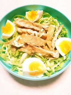 キャベツ揚げゆで玉子サラダ-レシピのメイン写真