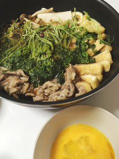 超簡単晩御飯!豆苗と牛肉のすき焼き風♬-レシピのメイン写真