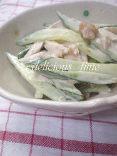 サブおかず☆ササミときゅうりの梅マヨあえ-レシピのメイン写真