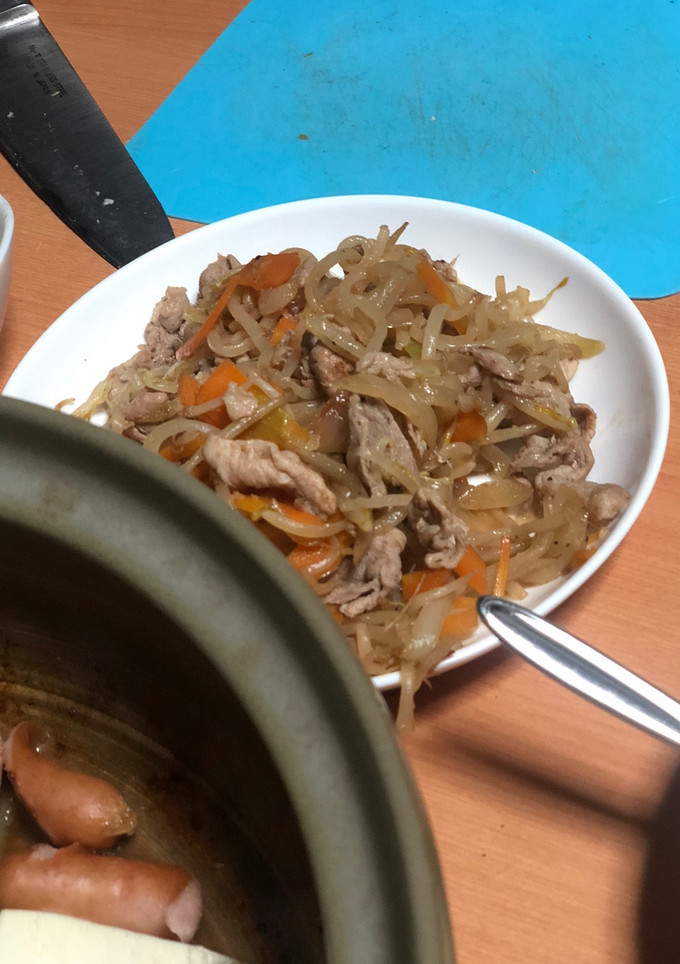 豚肉もやし玉ねぎ人参しょうが焼き-レシピのメイン写真