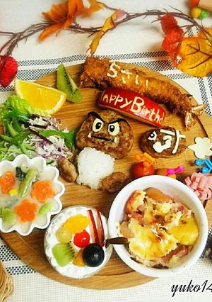 マリオ敵キャラクリボー誕生日ワンプレート-レシピのメイン写真