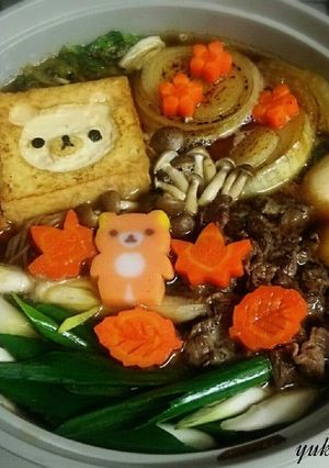 コリラックマ厚揚げすき焼き-レシピのメイン写真