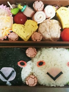 文鳥弁当 キャラ弁☆桜文鳥と白文鳥☆-レシピのメイン写真