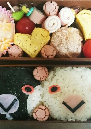 文鳥弁当 キャラ弁☆桜文鳥と白文鳥☆-レシピのメイン写真