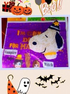 ハロウィン キャラ弁☆スヌーピーおにぎり-レシピのメイン写真