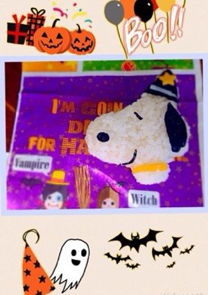 ハロウィン キャラ弁☆スヌーピーおにぎり-レシピのメイン写真