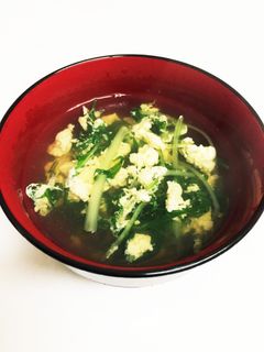 簡単♪水菜と卵でお吸い物♡かきたま汁-レシピのメイン写真