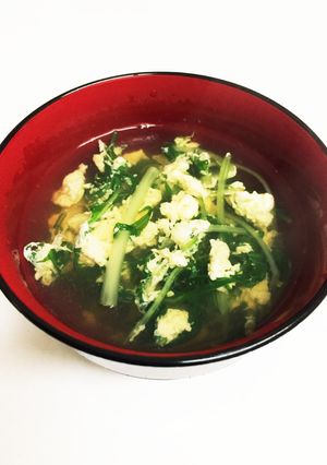 簡単♪水菜と卵でお吸い物♡かきたま汁-レシピのメイン写真