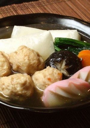 鶏だんごでお雑煮-レシピのメイン写真