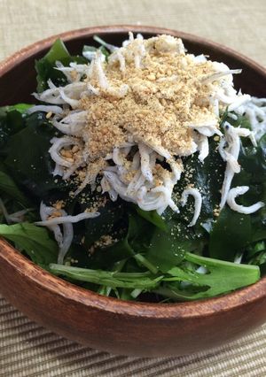 簡単★水菜わかめしらすのさっぱりサラダ-レシピのメイン写真