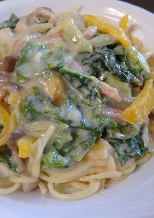 サボイキャベツの豆乳パスタ-レシピのメイン写真