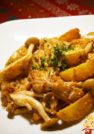 揚げポテトとブタ肉の味噌炒め-レシピのメイン写真
