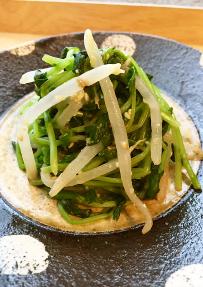 簡単節約レシピ！もやしと豆苗の味噌和え-レシピのメイン写真