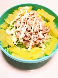 ツナキャベツたくあんサラダ-レシピのメイン写真