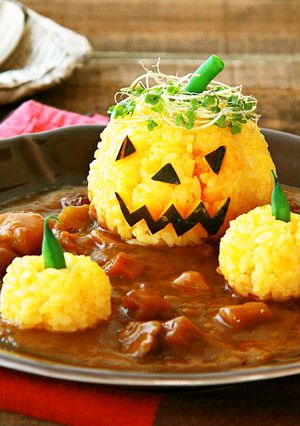 ハロウィンレシピ・簡単デコカレー-レシピのメイン写真