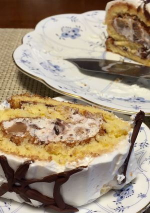 栗とナッツのロールケーキ-レシピのメイン写真