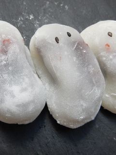 レンジで♪おばけ大福♪〜ハロウィーン-レシピのメイン写真