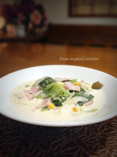 青梗菜とハム.粒コーンの和のクリーム煮-レシピのメイン写真