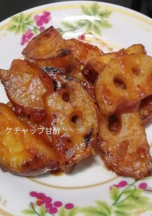 ケチャップ甘酢で、蓮根とさつまいも炒め-レシピのメイン写真