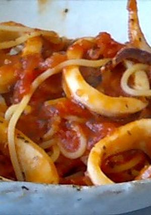 新鮮イカとトマトのパスタ-レシピのメイン写真