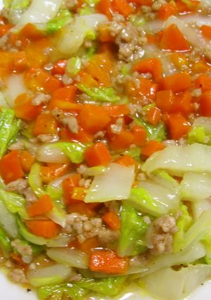 白菜・人参・豚ひき肉の塩あんかけ-レシピのメイン写真