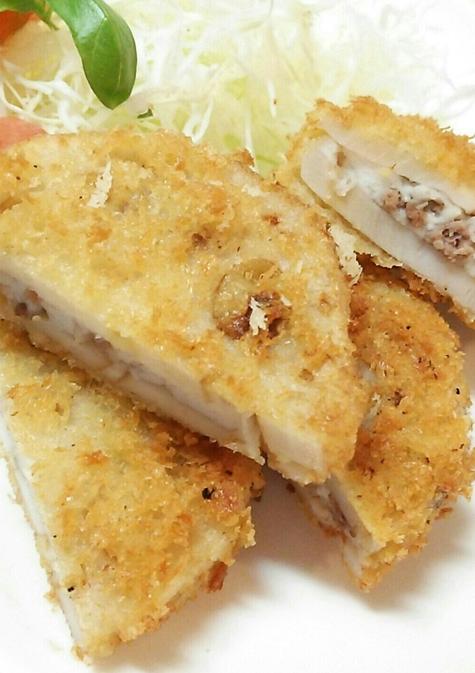 ヘルシー☆蓮根のはさみ揚げ！-レシピのメイン写真