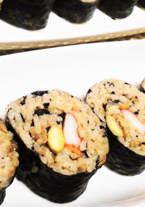 リメイク）炊き込みご飯⇒炊き込みのり巻き-レシピのメイン写真