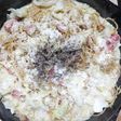 キャベツとベーコンの豆乳スープパスタ