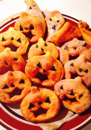 ハロウィンかぼちゃドーナツ☆HBで簡単！-レシピのメイン写真