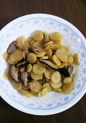 マコモダケと椎茸の煮物-レシピのメイン写真